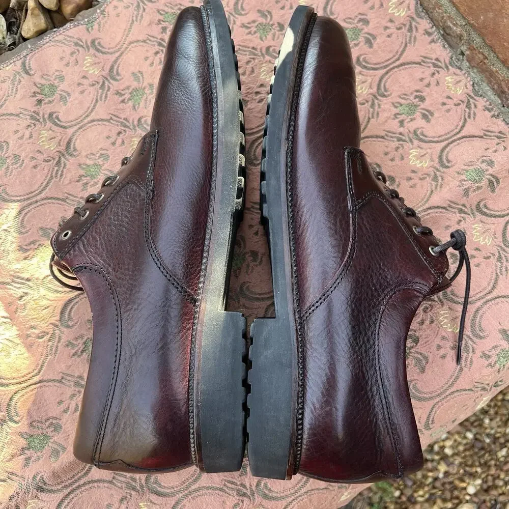 Neil M Mens Oxford Dress Shoes 11.5D Brown Pebbled Leather Lace Up NM402023 USA